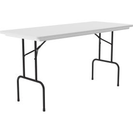 Correll Inc RS3072-AM Correll Anti-Microbial Plastic Folding Table, 30" x 72" x 36", Gray Granite image.