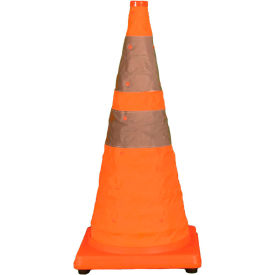 Cortina Safety Products 03-501-01 Cortina 28" Pack N Pop Collapsible Traffic Cone, Orange, Plastic Base, 03-501-01 image.