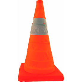 Cortina Safety Products 03-501-02 Cortina 28" Pack N Pop Collapsible Traffic Cone, Orange, Plastic Base, 4/Pack, 03-501-02 image.