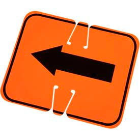 Cortina Safety Products 03-550-AKL Cone Sign- Keep Left, Black On Orange W/ Arrow, One Sided image.