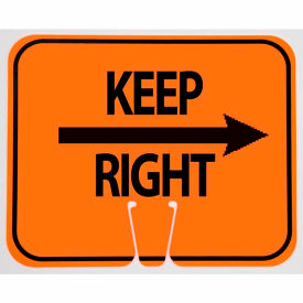 Cortina Safety Products 03-550-AKR Cone Sign- Keep Right, Black On Orange W/ Arrow image.