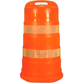 Cortina Safety Products 03-782-6HI Cortina Traffic Barrel Drum With (4) 6" High Intensity Stripes, LDPE, 03-782-6HI image.