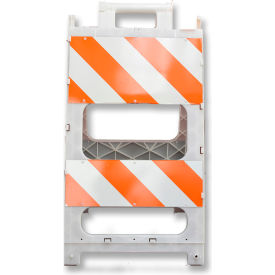 Cortina Plastx Type II Fold Flat Barricade HIP Grade Sheeting 24""L x 8""W Panel Orange/White