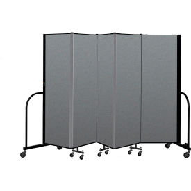 Screenflex Partitions CFSL-605CG Screenflex Portable Room Divider 5 Panel, 6H x 95"W, Fabric Color Gray image.