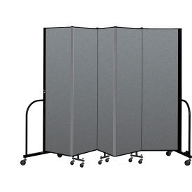 Screenflex Partitions CFSL-685CG Screenflex Portable Room Divider 5 Panel, 68"H x 95"W, Fabric Color Gray image.