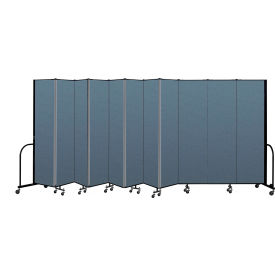 Screenflex Partitions CFSL-7411CB Screenflex Portable Room Divider 11 Panel, 74"H x 205"W, Fabric Color Blue image.