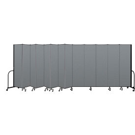 Screenflex Partitions CFSL-7413CG Screenflex Portable Room Divider 13 Panel, 74"H x 241"W, Fabric Color Gray image.
