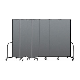 Screenflex Partitions CFSL-747CG Screenflex Portable Room Divider 7 Panel, 74"H x 131"W, Fabric Color Gray image.