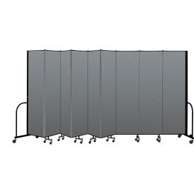 Screenflex Partitions CFSL-749CG Screenflex Portable Room Divider 9 Panel, 74"H x 169"W, Fabric Color Gray image.