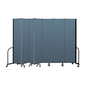 Screenflex Partitions CFSL-807CB Screenflex Portable Room Divider 7 Panel, 8H x 131"W, Fabric Color Blue image.