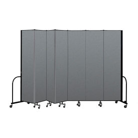 Screenflex Partitions CFSL-807CG Screenflex Portable Room Divider 7 Panel, 8H x 131"W, Fabric Color Gray image.