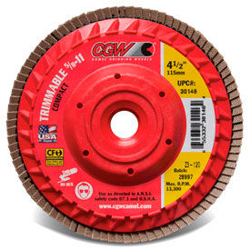 CGW Camel Grinding Wheels Inc. 30202 CGW Abrasives 30202 Trimmable Flap Discs with Built in Hub 4-1/2" x 5/8-11" 40 Grit Ceramic image.