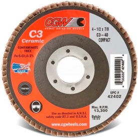CGW Camel Grinding Wheels Inc. 42401 CGW Abrasives 42401 Abrasive Flap Disc 4-1/2" x 7/8" 36 Grit Ceramic image.