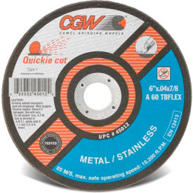 CGW Camel Grinding Wheels Inc. 45010 CGW Abrasives 45010 Cut-Off Wheel 4-1/2" x 7/8" 60 Grit Type 1 Zirconia Aluminium Oxide image.