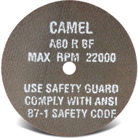CGW Camel Grinding Wheels Inc. 35501 CGW Abrasives 35501 Cut-Off Wheel 3" x 3/8" 60 Grit Type 1 Aluminum Oxide image.
