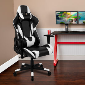 Flash Furniture X20 Racing Style Gaming Chair w/Fully Reclining Back, LeatherSoft, Black