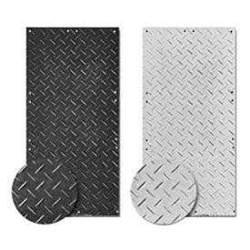 Checkers AlturnaMATS HDPE Ground Protection Mat, 2' x 4', Black, Smooth 1-Side, AM24S1