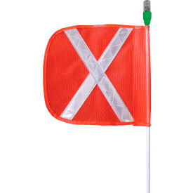 Justrite Safety Group AP3.12OW.AF Checkers® 3 All Purpose Warning Whip w/ 12" Orange Flag, Amber Flashing LED, AP3.12OW.AF image.