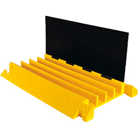 Checkers Ind Prod Inc BB4-300GM-B/Y Checkers Bumble Bee 4-Channel Cable Protector, 40400 lb. Capacity, 36" x 24" x 4" H, Black/Yellow image.