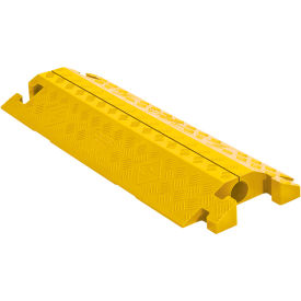 Checkers Ind Prod Inc CP1X225-GP-Y Checkers Linebacker 1-Channel SplitTop Cable Protector, 34000 lb Cap, 38-1/2" x 14-1/4" x 3", Yellow image.