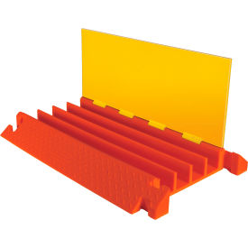 Checkers Ind Prod Inc CP4X300-Y/O Checkers Linebacker 4-Channel Cable Protector, 40400 lb. Cap., 39-3/4" x 2-3/4" x 5-3/4", Orange image.