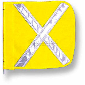 Justrite Safety Group FS9025-Y Heavy Duty Flag, 12"x11" Yellow w/ White X image.