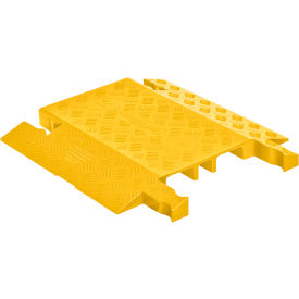 Checkers Ind Prod Inc GD3-DO-Y Checkers® Guard Dog® 3-Channel Cable Protector, 42000 lb. Cap., 22" x 20-1/2" x 2", Yellow image.