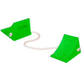 Checkers General Purpose Wheel Chock PU Roped Pair 60000 lb. Load Cap 10"L x 8-1/2"W x 5"H 