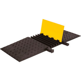 Checkers Ind Prod Inc YJ5-125-ADA-Y/B Checkers® Jacket 5-Channel Cable Protector, 42000 lb. Cap., 20" x 50" x 1-7/8", Yellow/Black image.