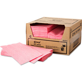 Chix® Wet Wipes 11-1/2" x 24" White/Pink 200/Case