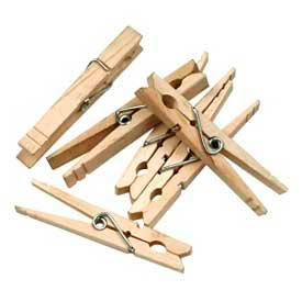 Chenille Kraft 365801 Chenille Kraft® Spring Clothes Pins, 3-3/8"L, Natural, 50/Pack image.