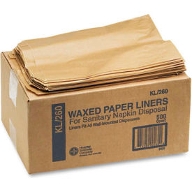 Hospeco HOS260 Kraft Waxed Paper Sanitary Napkin Receptacle Liners, 500 Liners per Carton - HOS260 image.