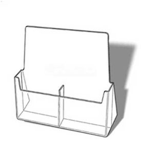 Clip Strip Corp. 2C-112 Side-By-Side Trifold Literature Holder, 9-1/2"W X 1-1/4"D X 9-1/4"H image.