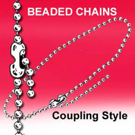 Clip Strip Corp. BC-66 Beaded Chain, Coupling Style, #6 Ball, 6"L image.
