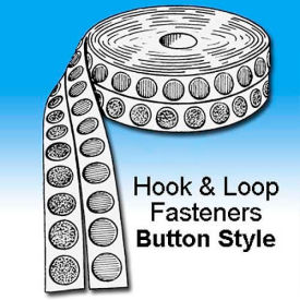 Clip Strip Corp. EBH-20 Hook, & Loop Fastener, 3/4" Buttons, 3/4" Hook, White image.