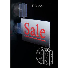 Clip Strip Corp. EG-22 Grip-Tite Suction Cup Vertical Sign Holder, 1", Pvc, Clear image.