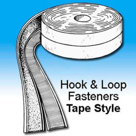 Clip Strip Corp. ETH-25 Hook, & Loop Fastener, 1" Tape,White, 1" Hook image.
