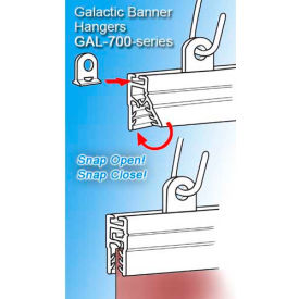 Clip Strip Corp. GAL-700 Galactic Grip-Tite™ Banner Hanger, 22"L, Clear image.