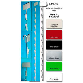 Clip Strip Corp. MS-29RD Metal Merchandising Strips, 12 Stations, Red image.