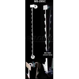 Clip Strip Corp. MS-29SC Metal Merchandising Strip W/Suction Cup, White image.