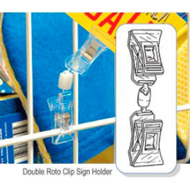 Clip Strip Corp. RC-1000 Double Roto Clip Sign Holder, 3/4"W X 1-1/2"H image.
