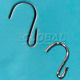 Clip Strip Corp. SH-50 Strip "S" Hooks, 1-3/4"L X .080"Dia., Open End - Zinc Plated Steel image.