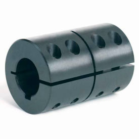 Climax Metal CC-100-100-KW One-Piece Clamping Couplings Recessed Screw w/Keyway, 1", Black Oxide Steel image.