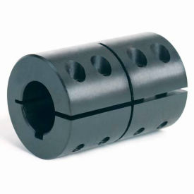 Climax Metal CC-150-150-KW One-Piece Clamping Couplings Recessed Screw w/Keyway, 1-1/2", Black Oxide Steel image.