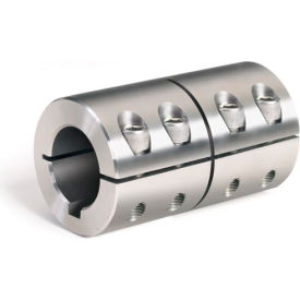 Climax Metal MISCC-08-08-SKW Metric One-Piece Standard Clamping Couplings w/Keyway, 8mm, Stainless Steel image.