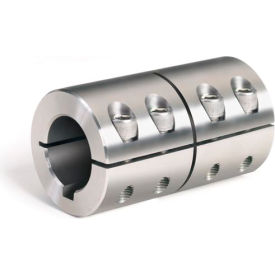 Metric One-Piece Standard Clamping Couplings w/Keyway, 15mm, Stainless Steel