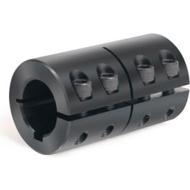 Climax Metal MISCC-30-30-KW Metric One-Piece Standard Clamping Couplings w/Keyway, 30mm, Black Oxide Steel image.