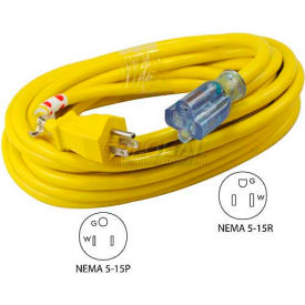 CONNTEK INTEGRATED SOLUTIONS INC 20251-100 Conntek 20251-100, 100, 12/3 SJTW Outdoor Extension Cord with NEMA 5-15P/R, Lighted Receptacle image.