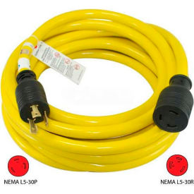 CONNTEK INTEGRATED SOLUTIONS INC 20572 Conntek 20572, 50, 30A, Generator Power/Extension Cord with NEMA L5-30P to L5-30R image.