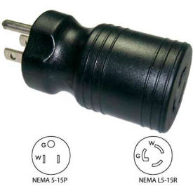 Conntek 30111-BK 15-Amp Locking Adapter U.S. 3 Prong Male Plug To 15 Amp Locking Female Connector
